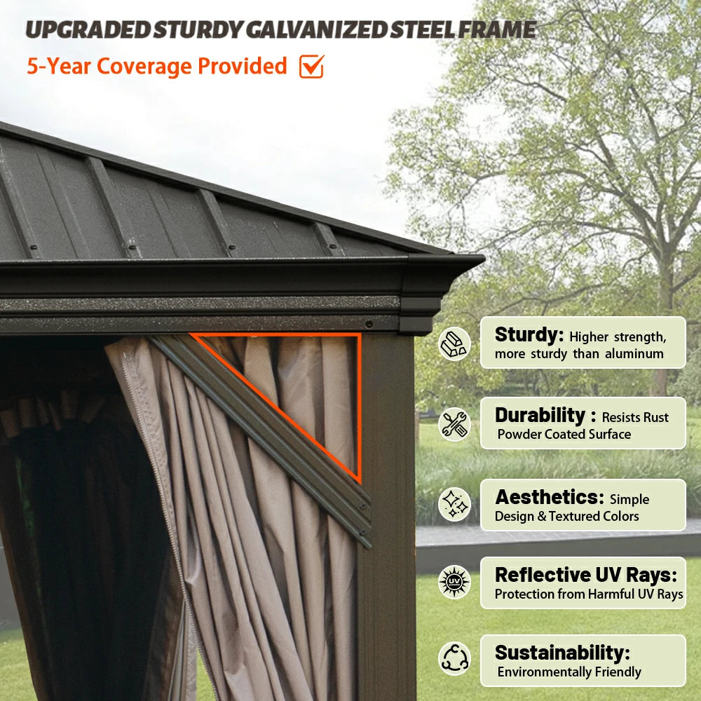 Domi outdoor living Hardtop gazebo#size_12'x14'