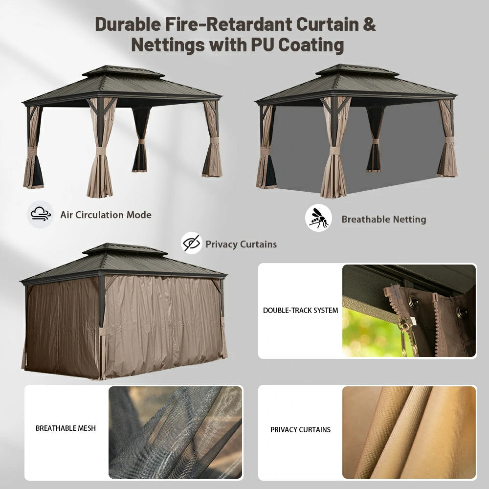 Domi outdoor living Hardtop gazebo#size_12'x14'