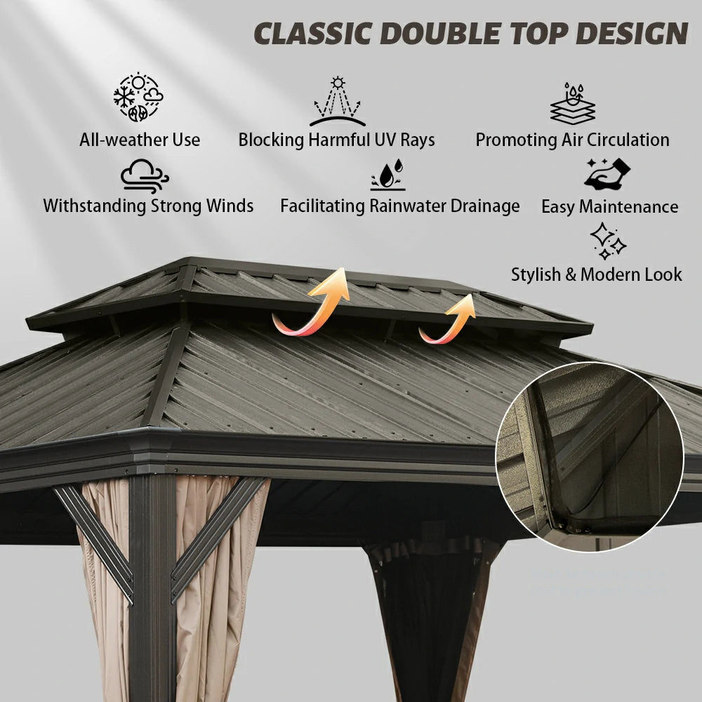 Domi outdoor living Hardtop gazebo#size_12'x16'