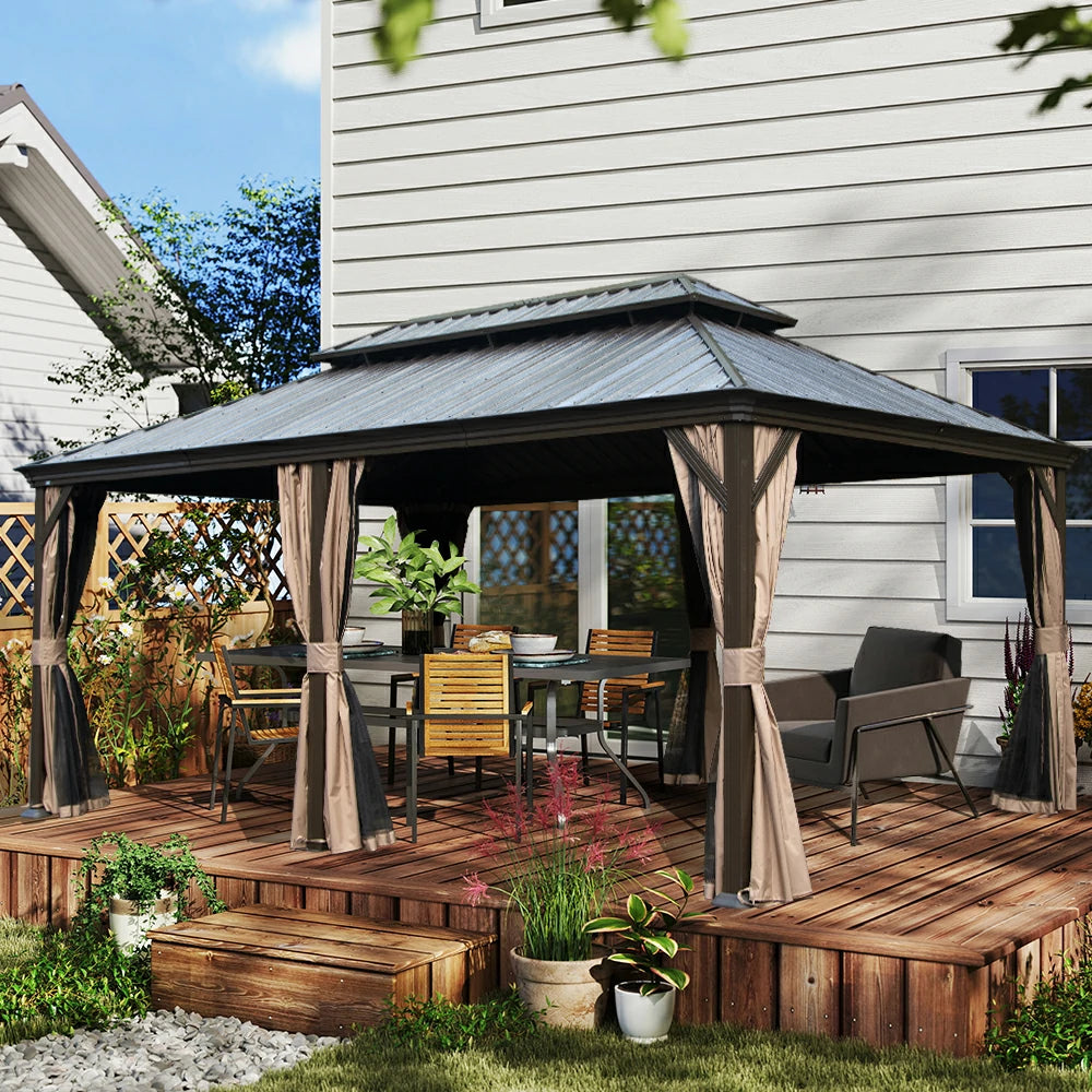Domi outdoor living Hardtop gazebo#size_12'x20'