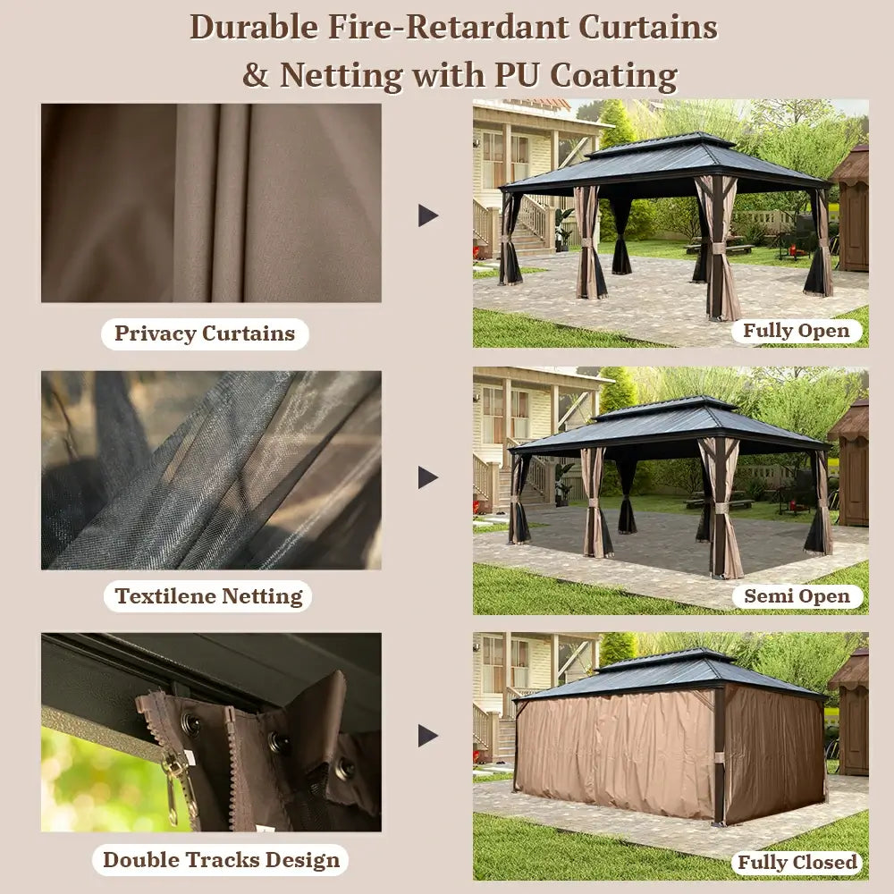 Domi outdoor living Hardtop gazebo#size_12'x24'