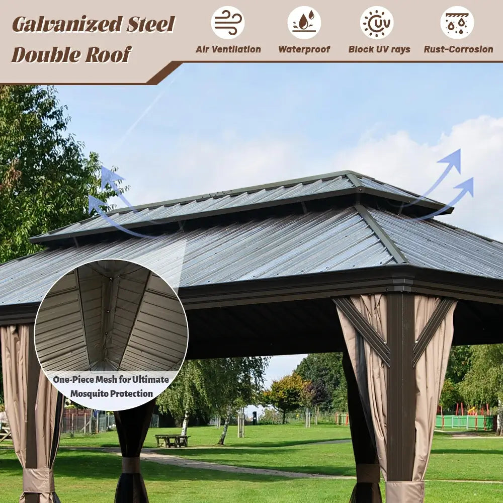 Domi outdoor living Hardtop gazebo#size_12'x24'