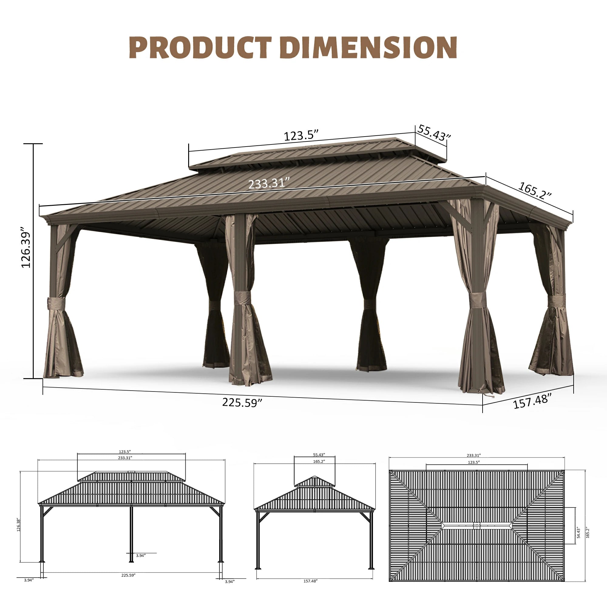 Domi outdoor living Hardtop gazebo#size_14'x20'