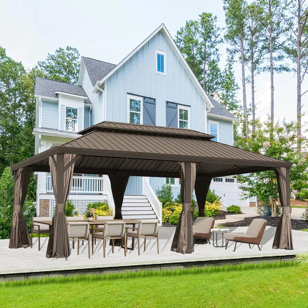 Domi outdoor living Hardtop gazebo#size_14'x22'