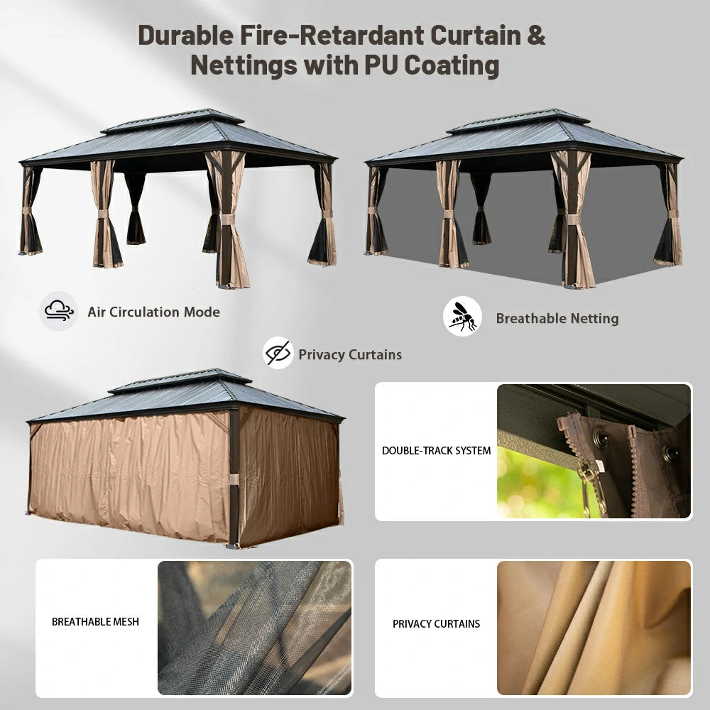 Domi outdoor living Hardtop gazebo#size_14'x24'