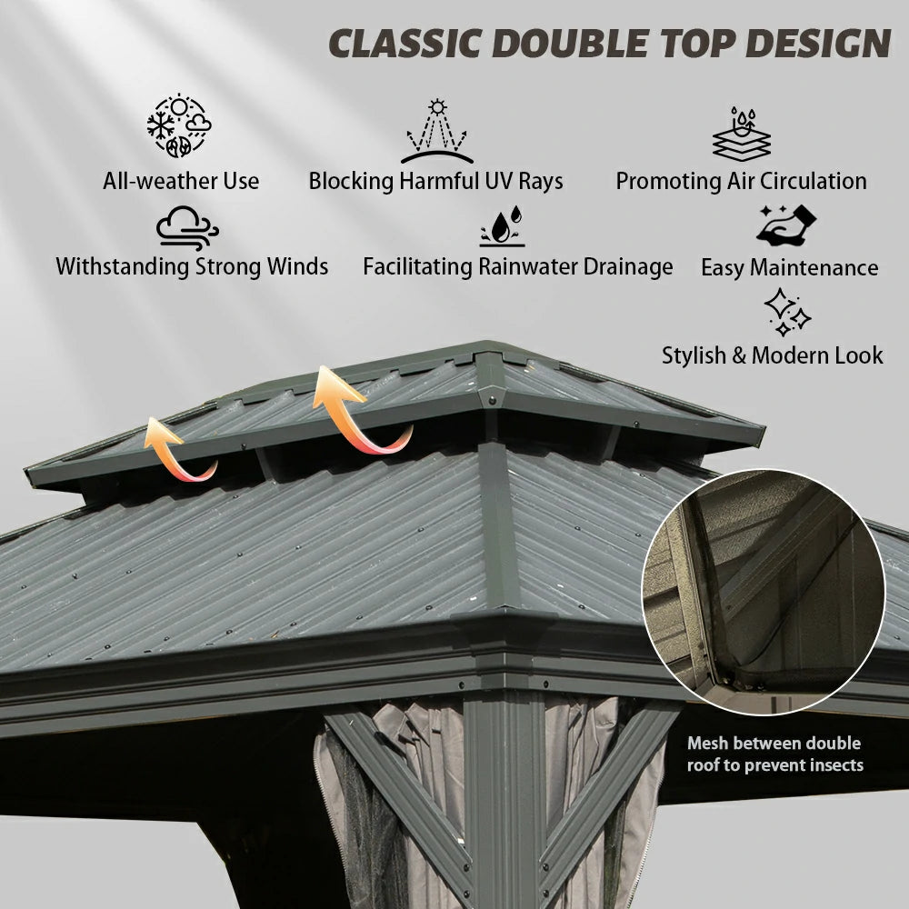 Domi outdoor living Hardtop gazebo#size_10'x12'