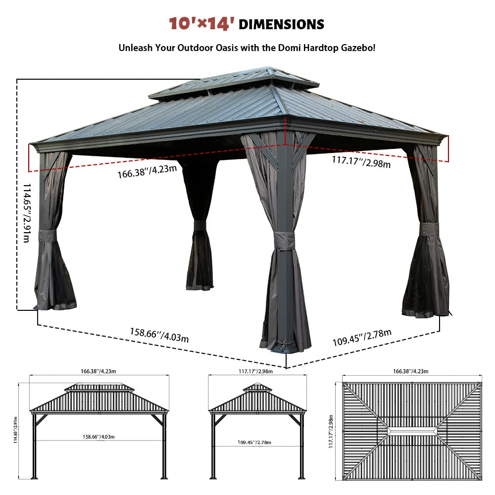 Domi outdoor living Hardtop gazebo#size_10'x14'