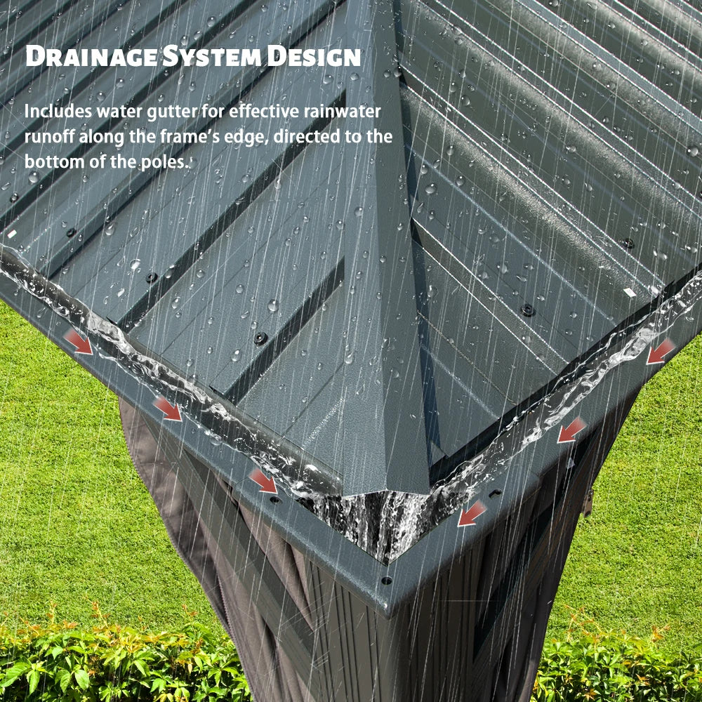 Domi outdoor living Hardtop gazebo#size_10'x14'