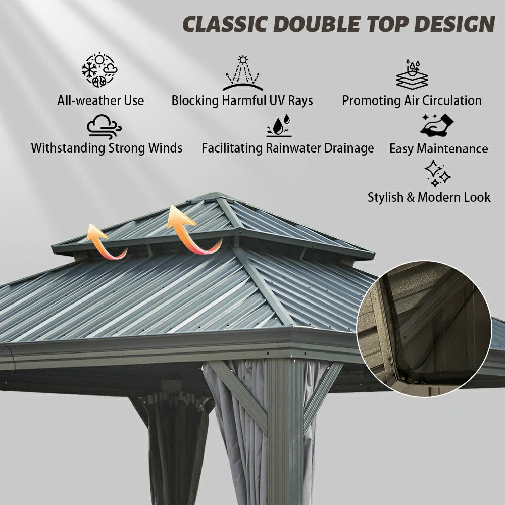 Domi outdoor living Hardtop gazebo#size_12'x12'