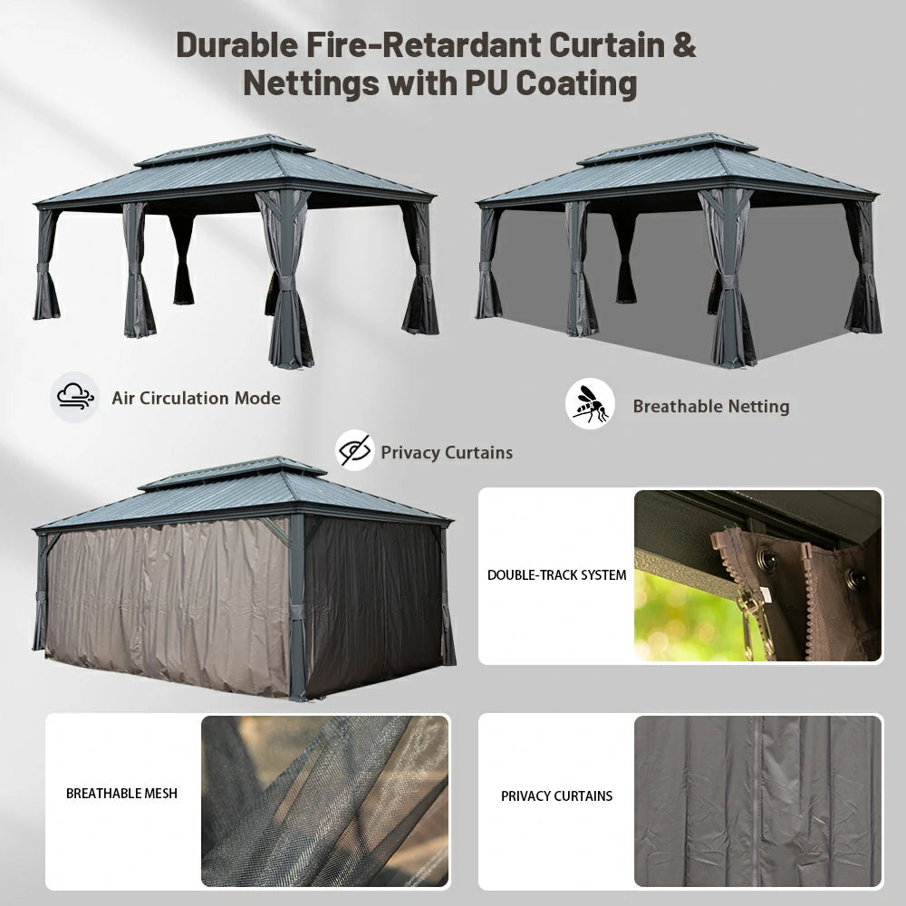 Domi outdoor living Hardtop gazebo#size_12'x20'