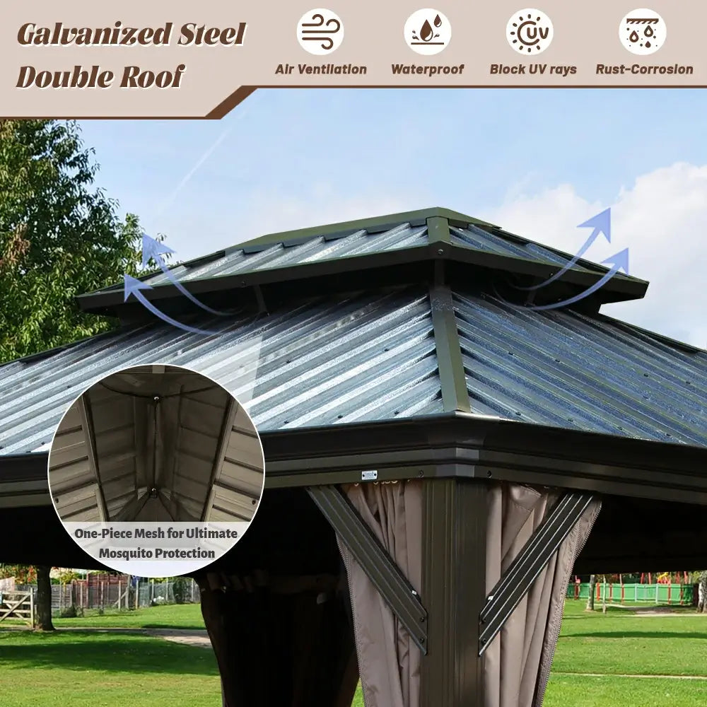 Domi outdoor living Hardtop gazebo#size_13'x15'