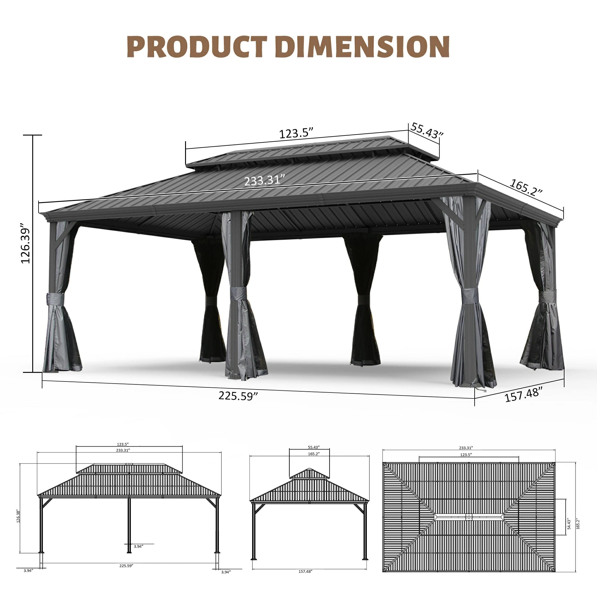 Domi outdoor living Hardtop gazebo#size_14'x20'
