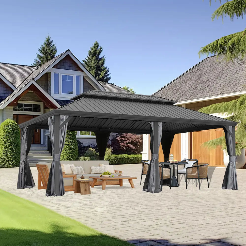 Domi outdoor living Hardtop gazebo#size_14'x24'