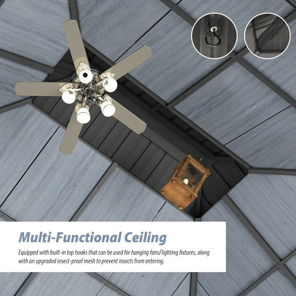 Domi Outdoor Living Hardtop Gazebo Resin Roof#size_10'x12'