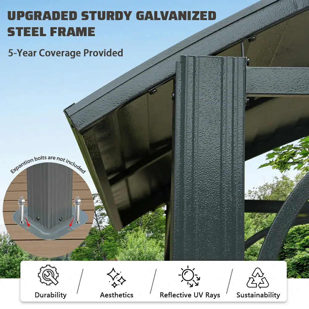 Domi Outdoor Living Outdoor Grill Gazebo Arc Roof#color_Gray