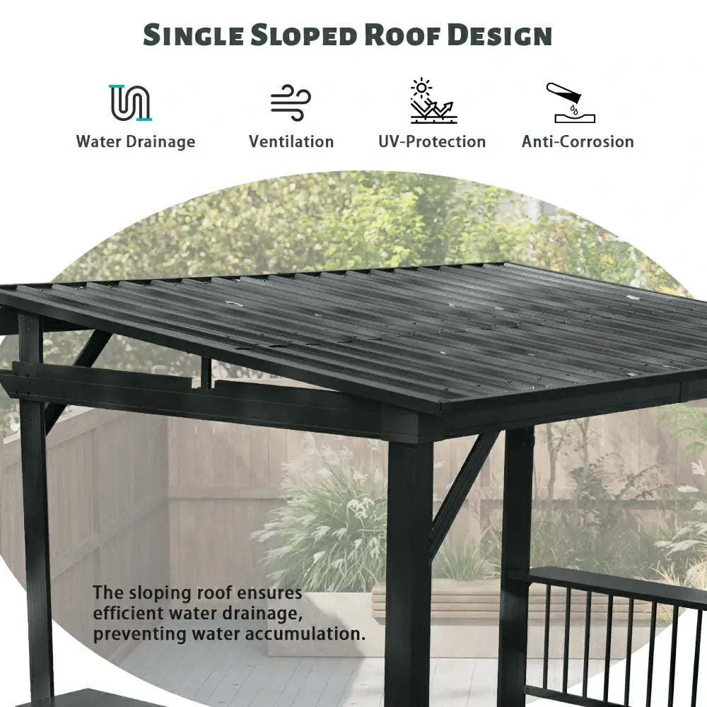 domi grill gazebo sloping roof #color_gray