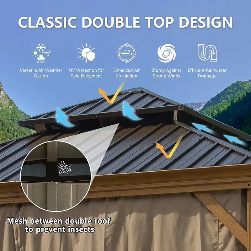 Domi Outdoor Living Hardtop Gazebo#size_12'x12'