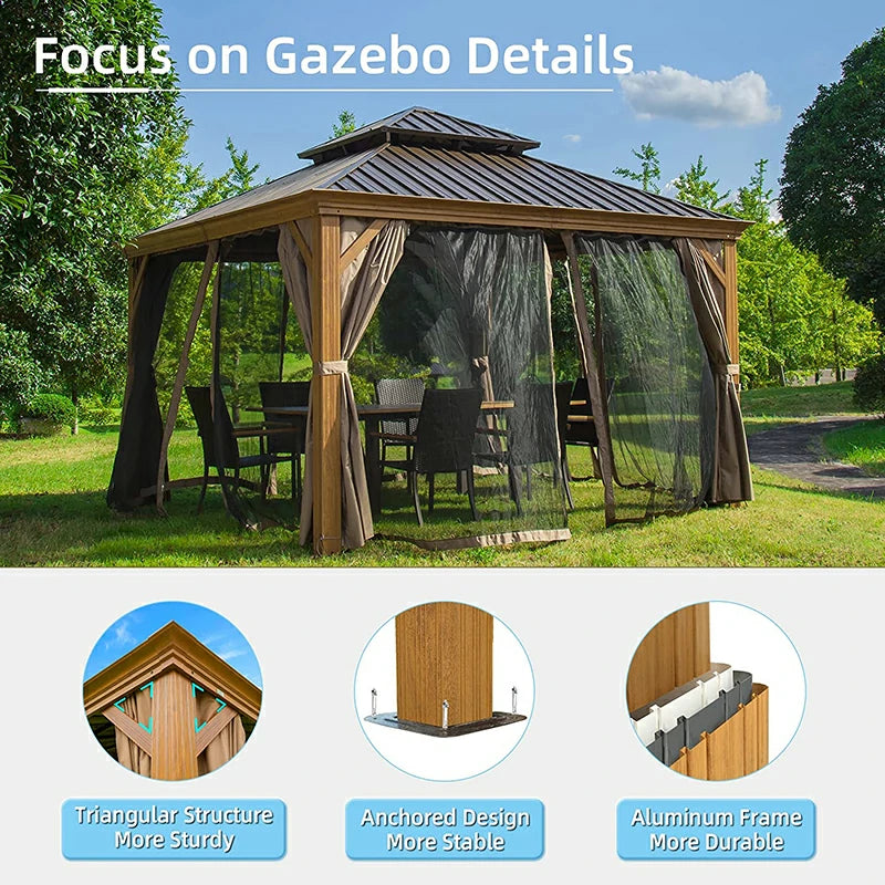 Domi Outdoor Living Hardtop Gazebo#size_12'x12'