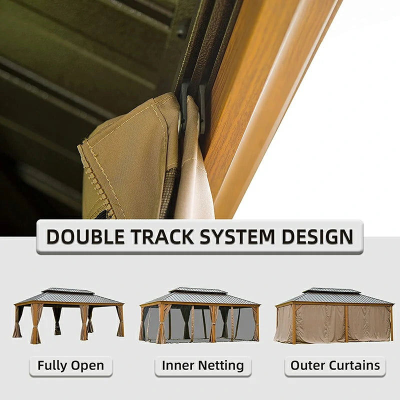 Domi Outdoor Living Hardtop Gazebo#size_12'x18'