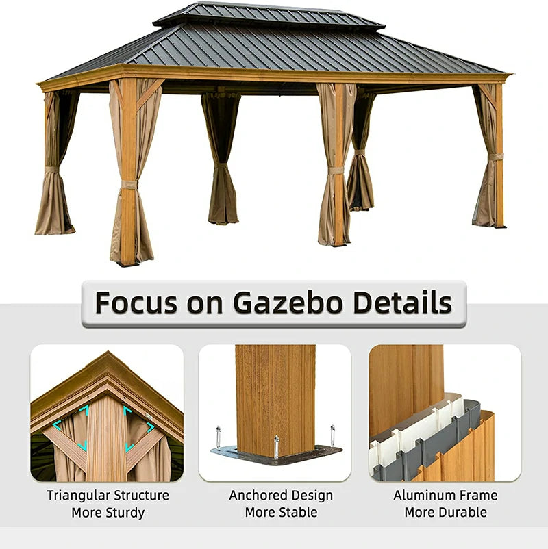 Domi Outdoor Living Hardtop Gazebo#size_12'x18'