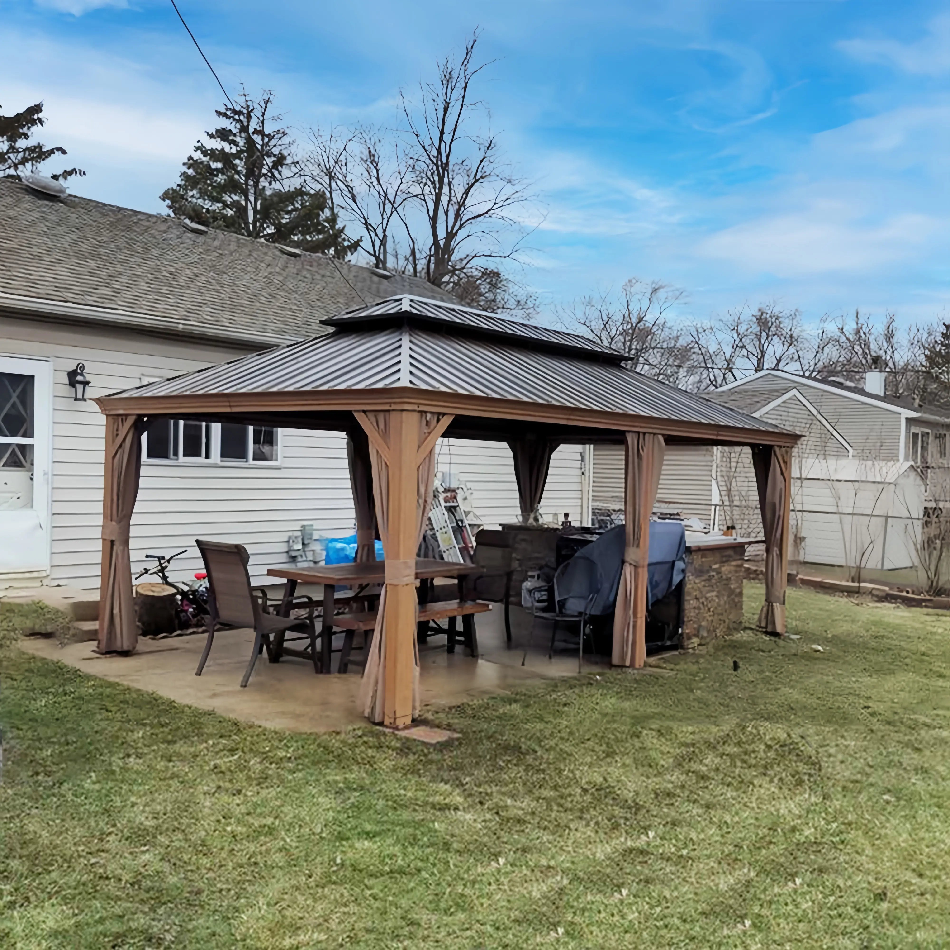 Domi Outdoor Living Hardtop Gazebo#size_12'x18'
