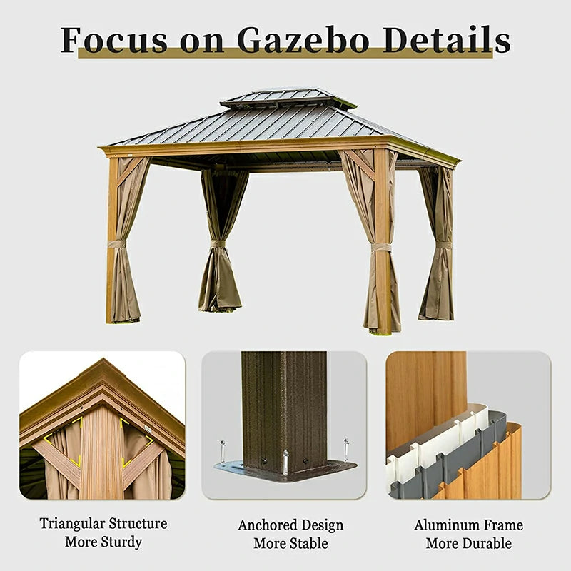 Domi Outdoor Living Hardtop Gazebo#size_10'x12'