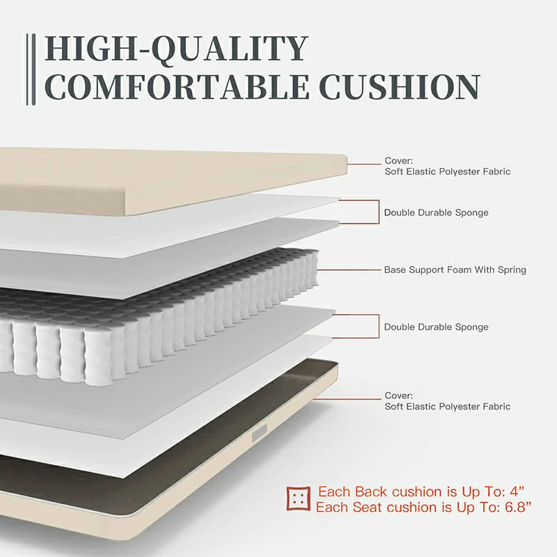 Domi Outdoor Living Outdoor Sofa Set#color_khaki
