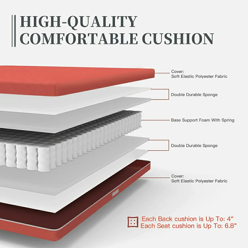 Domi Outdoor Living Outdoor Sofa Set#color_red