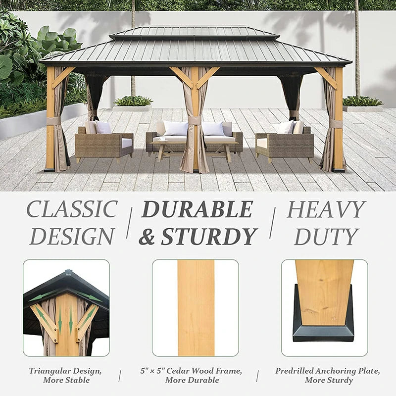 Domi Outdoor Living wood gazebo#size_12' x 20'