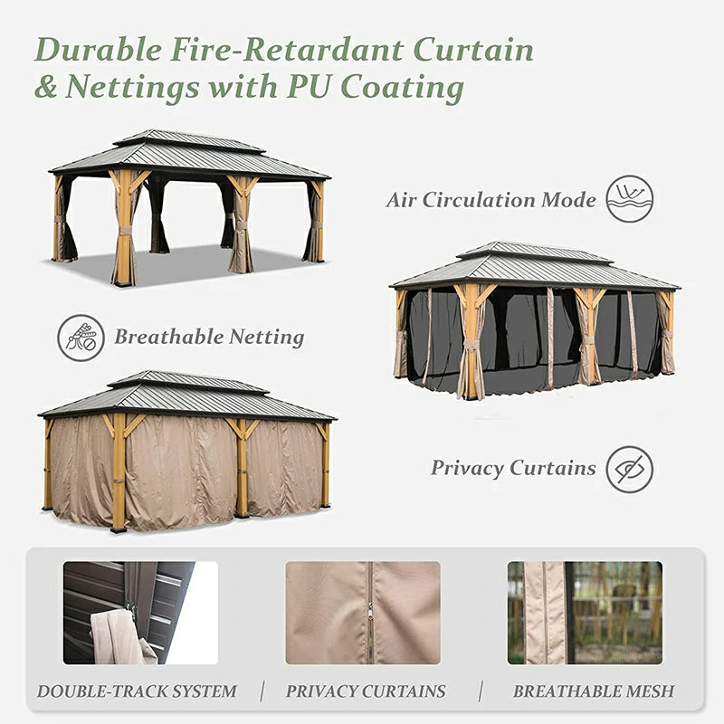 Domi Outdoor Living wood gazebo#size_12' x 20'