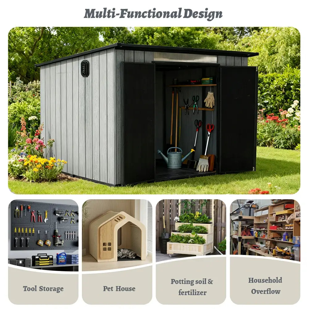 Domi Outdoor Living resin storage shed sloping roof#size_6.2'x11'