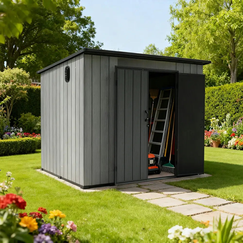 Domi Outdoor Living resin storage shed sloping roof#size_6.2'x7.8'