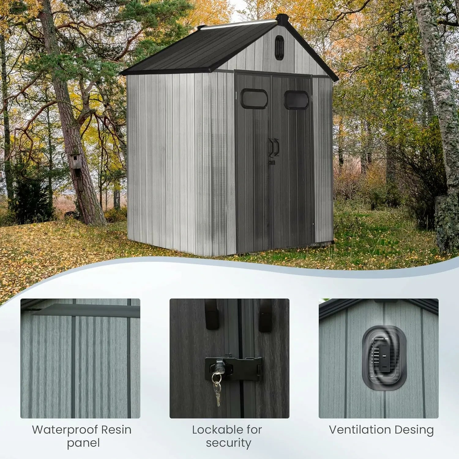 Domi Outdoor Living resin storage shed#size_6x4 FT