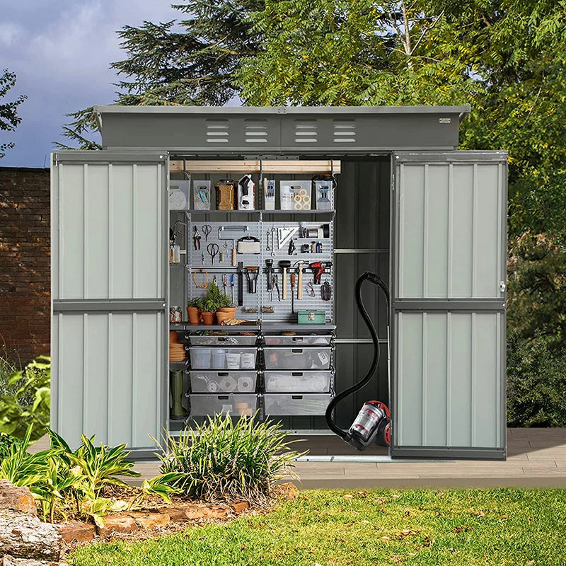 Domi Outdoor Living storage shed sloping roof#size_6'x4'