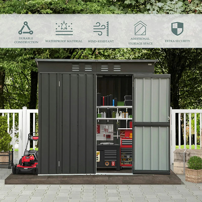 Domi Outdoor Living storage shed sloping roof#size_5'x3'