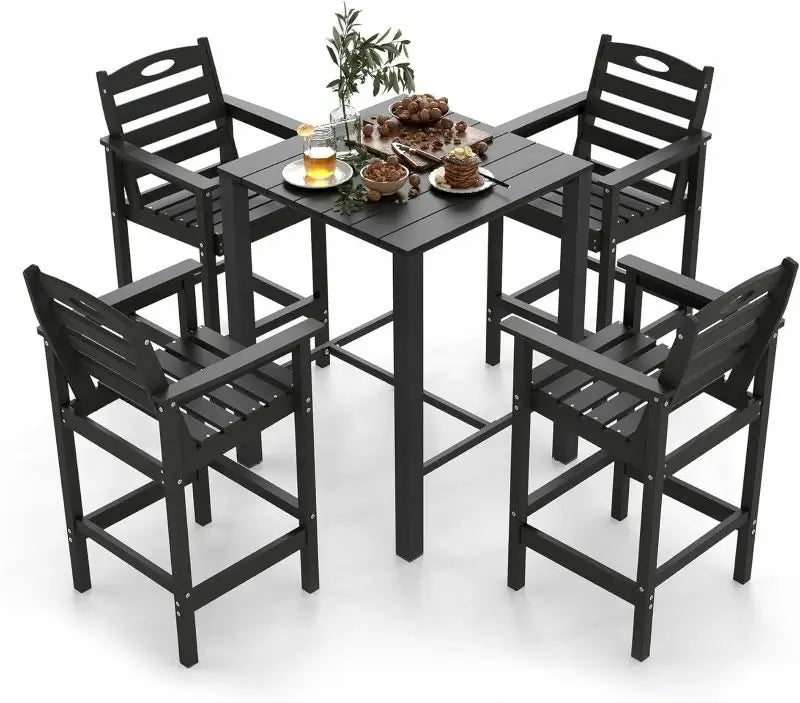 HDPE Patio Bar Set#color_black