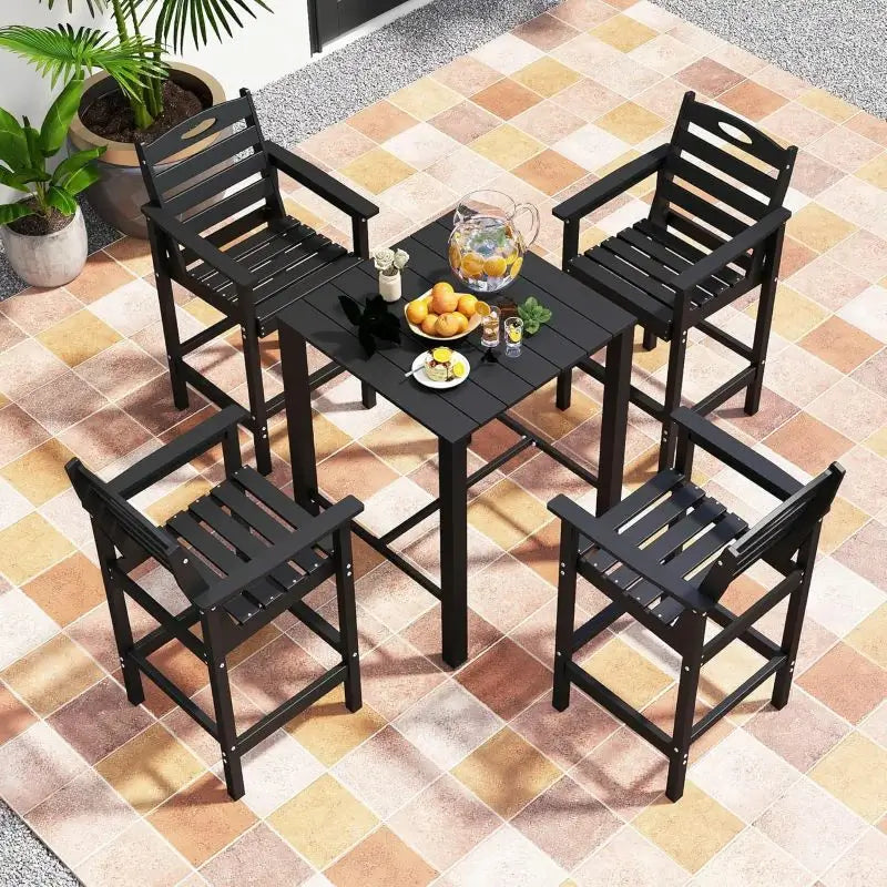 HDPE Patio Bar Set#color_black