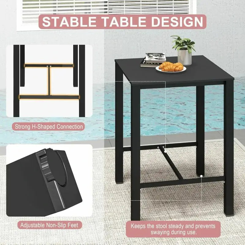HDPE Patio Bar Set#color_black