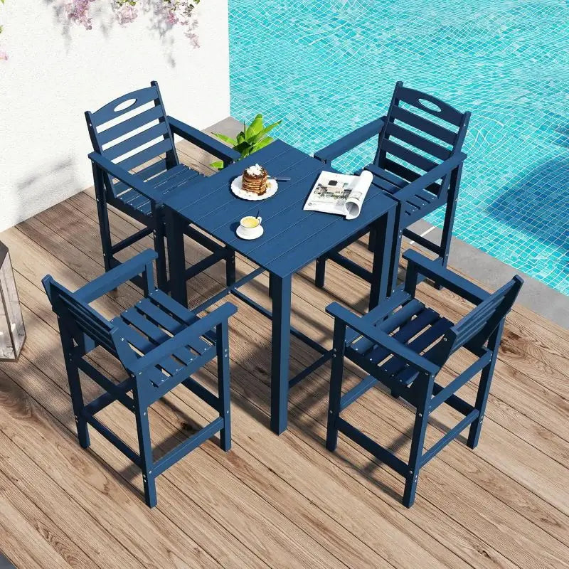 HDPE Patio Bar Set#color_dark blue