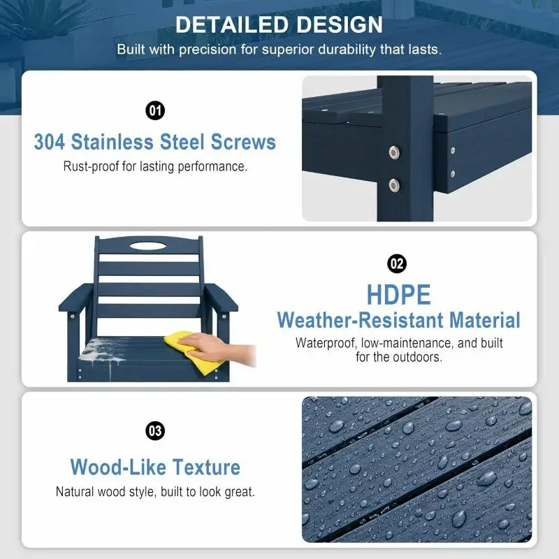 HDPE Patio Bar Set#color_dark blue