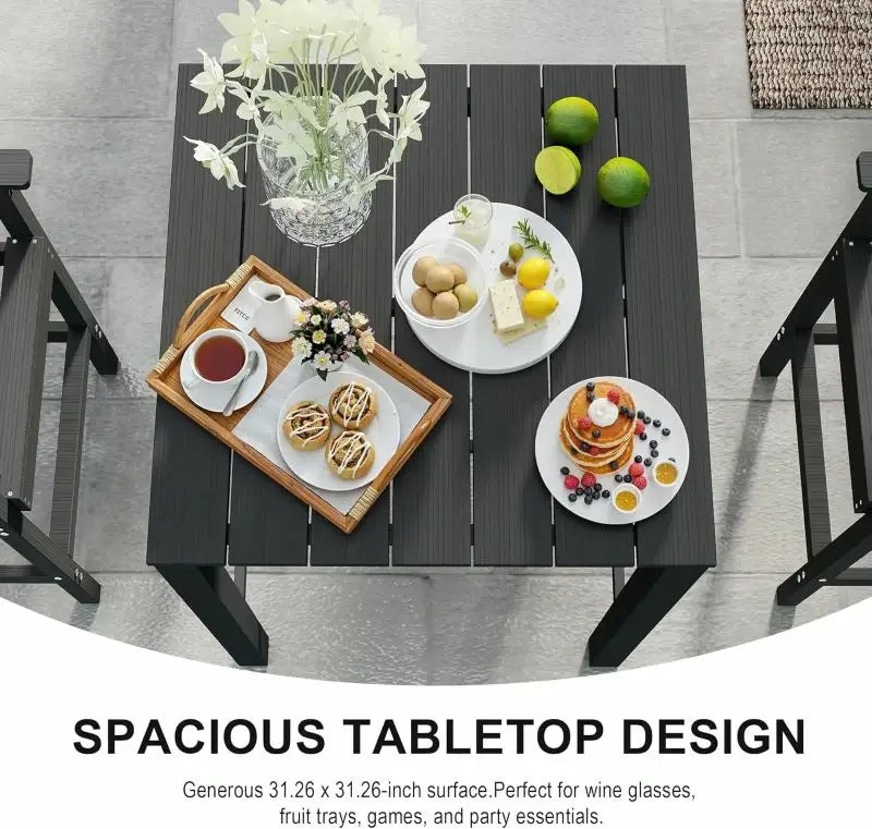 HDPE Patio Bar Set#color_gray