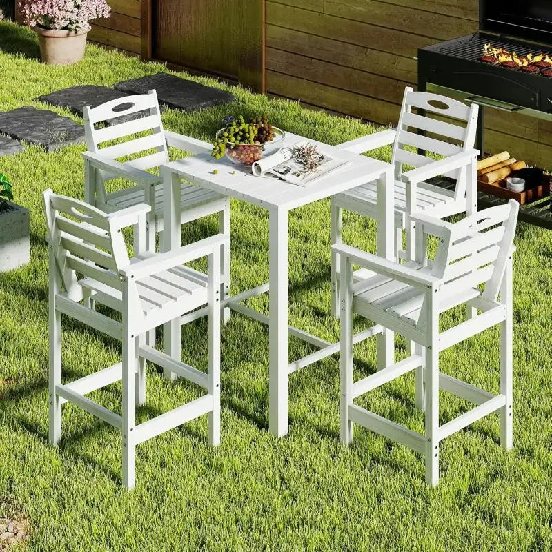 HDPE Patio Bar Set#color_white