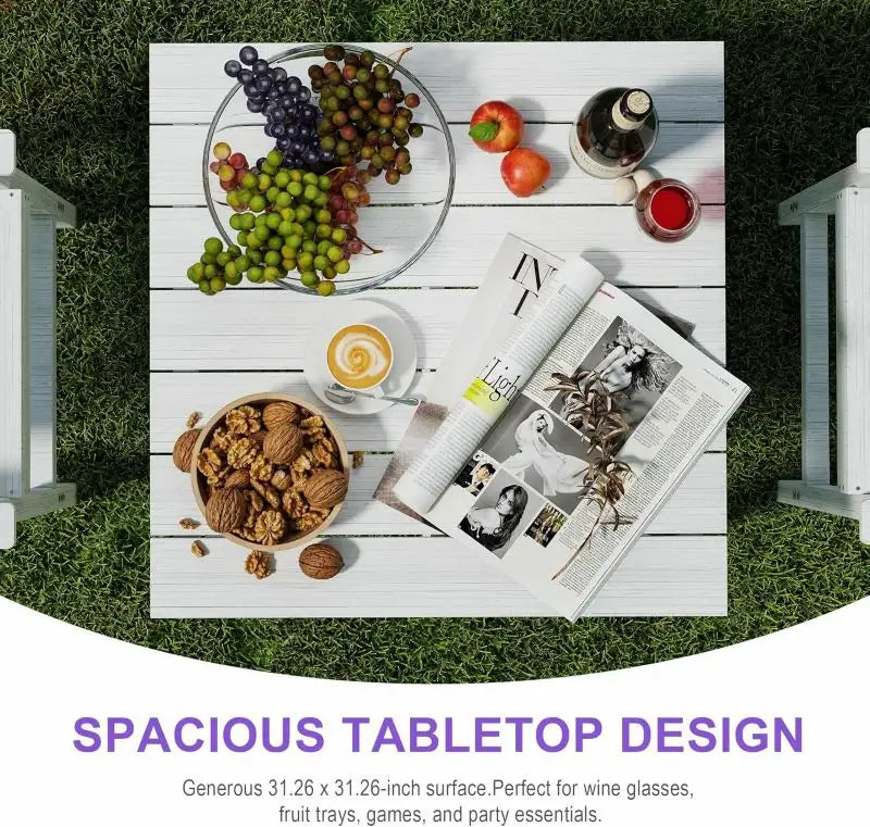 HDPE Patio Bar Set#color_white