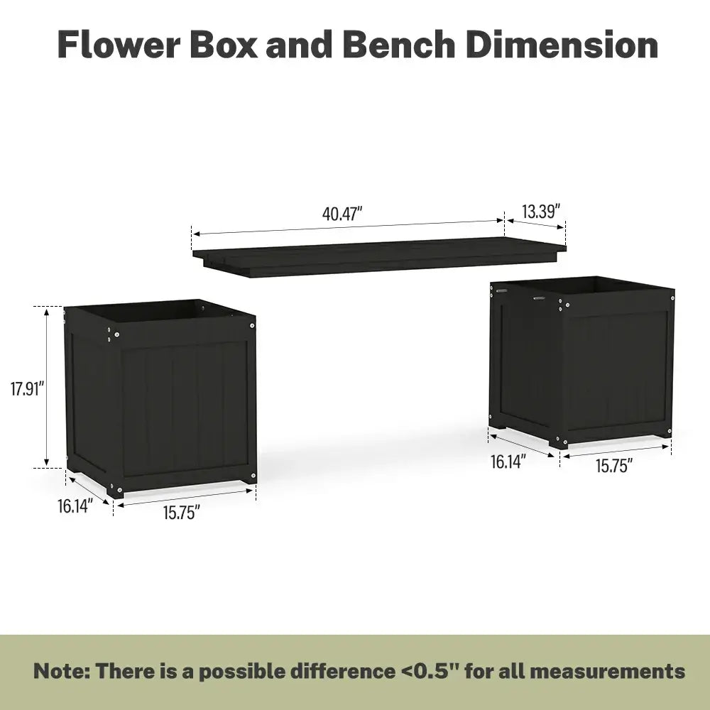 HDPE Planter Bench with Flower Boxes