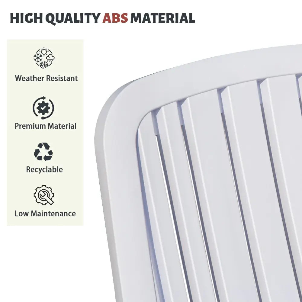 Domi White Plastic Patio Chaise Lounge Set#Set Option_1 Chair and 1 Table