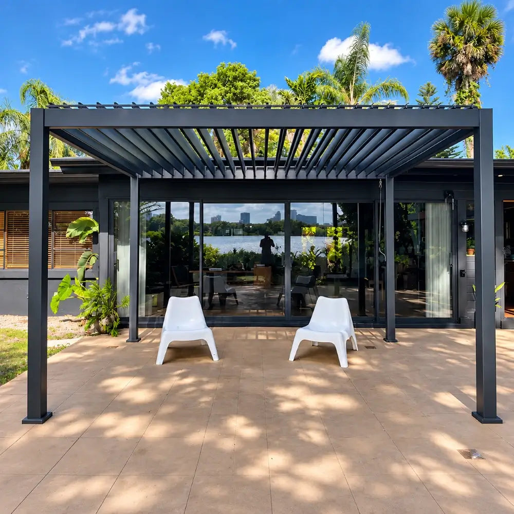 domi louvered pergola metal #size_10'x10'