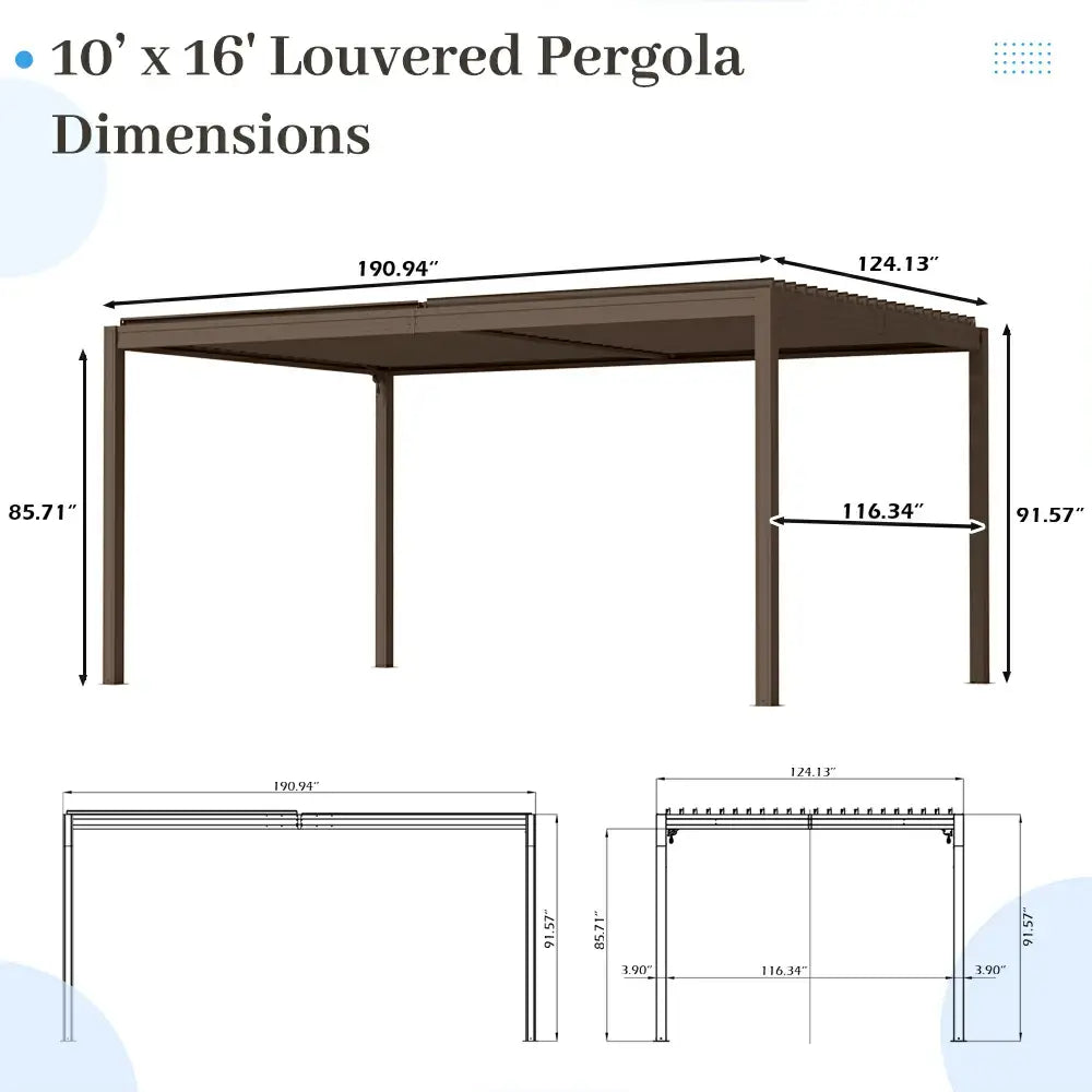 domi louvered pergola#size_10'x16'