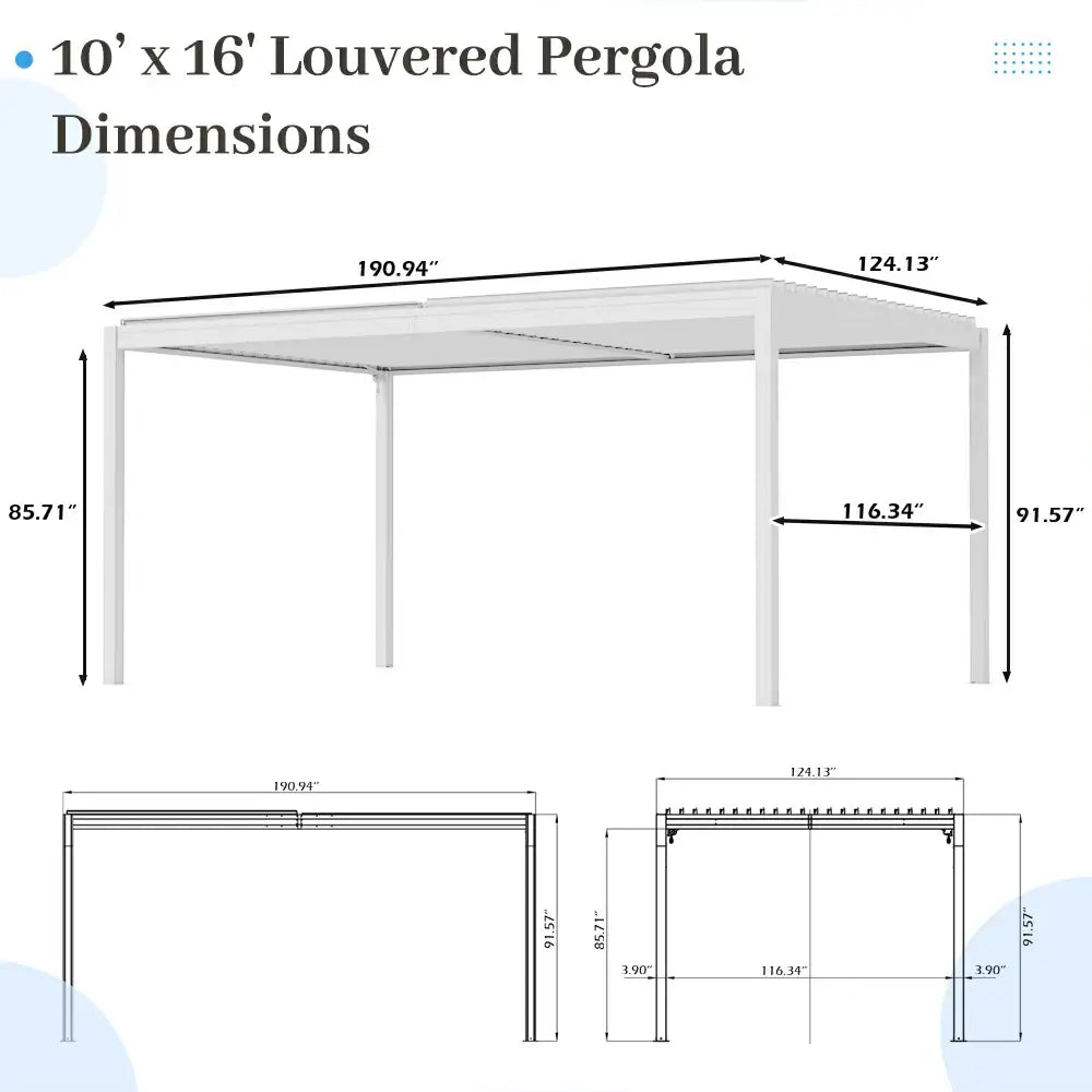 domi louvered pergola#size_10'x16'
