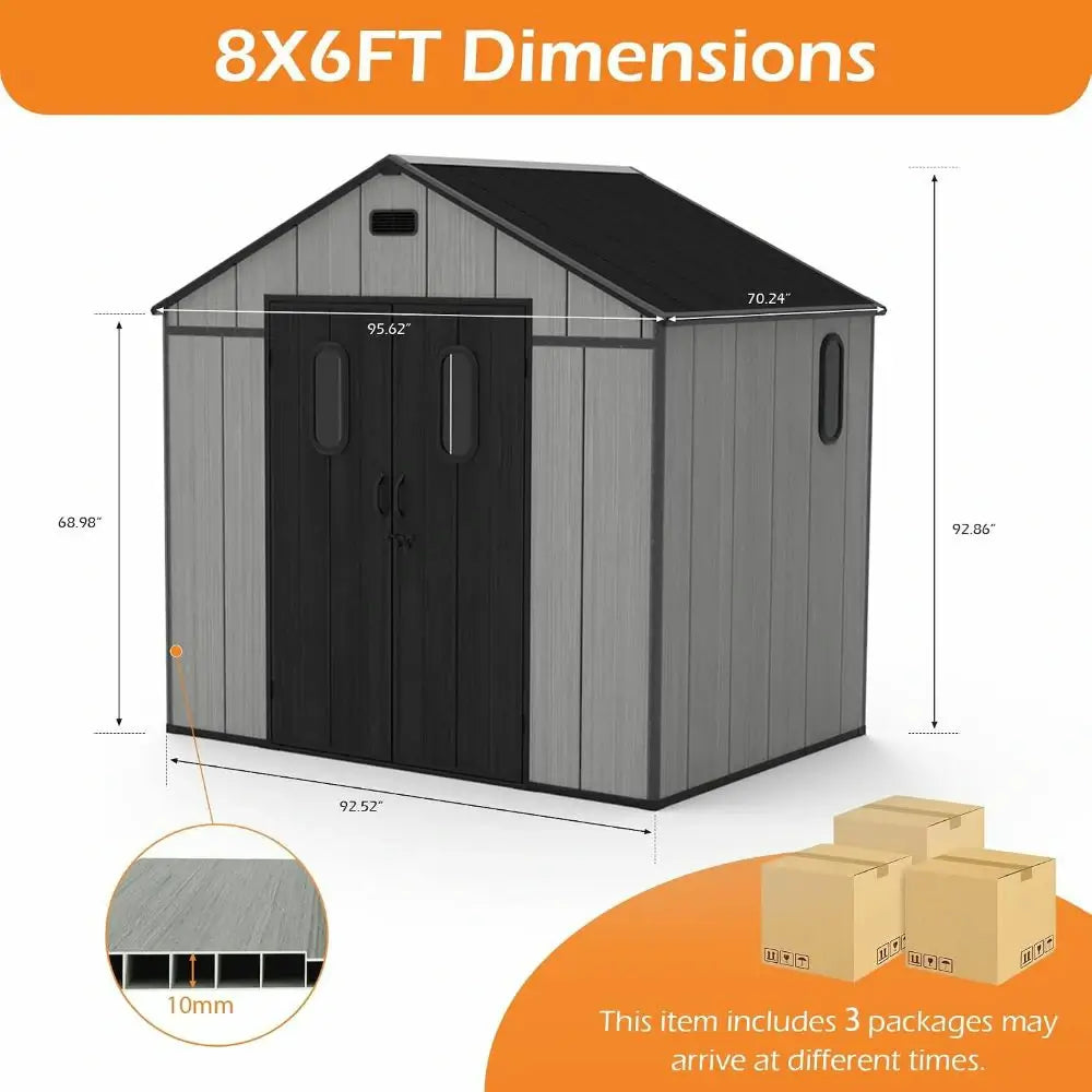 Outdoor Resin Storage Shed with Floor