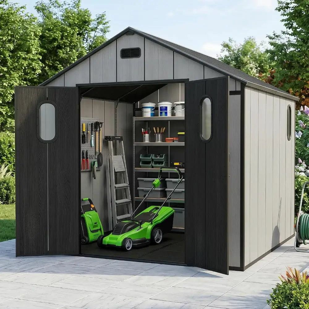 Outdoor Resin Storage Shed with Floor